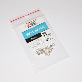 Hends Brass Beads 3.3mm / 20pc Silver