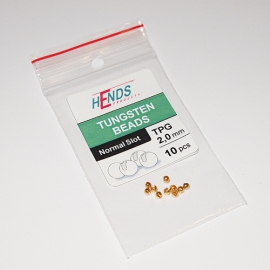 Hends Tungsten Slotted Beads 2.0mm / 10pc Gold