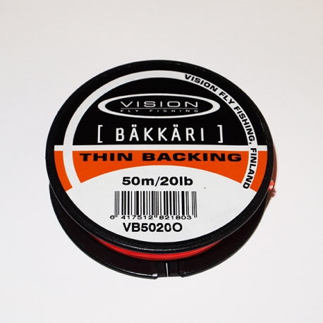 Vision Bakkari Fly Backing 20lb / 50м Orange