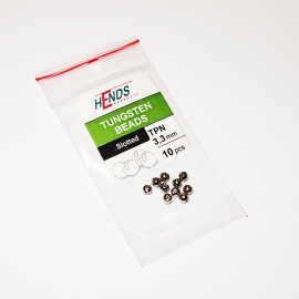 Hends Tungsten Slotted Beads 3.3mm / 10pc Silver