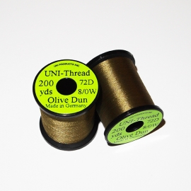 Uni Thread 8/0 Waxed Olive Dun